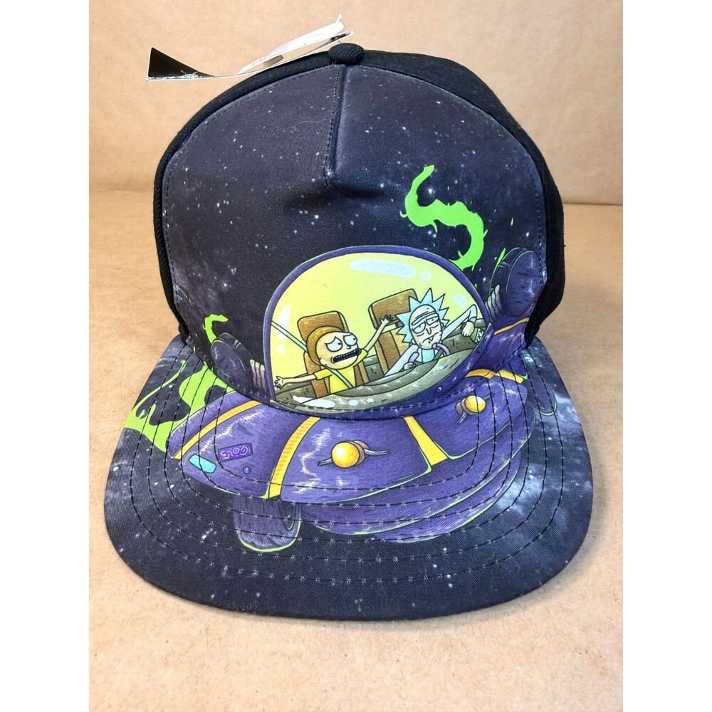 Rick and Morty Spaceship Portal Adult Swim Snapback Hat Cap Early Era Retro NWT